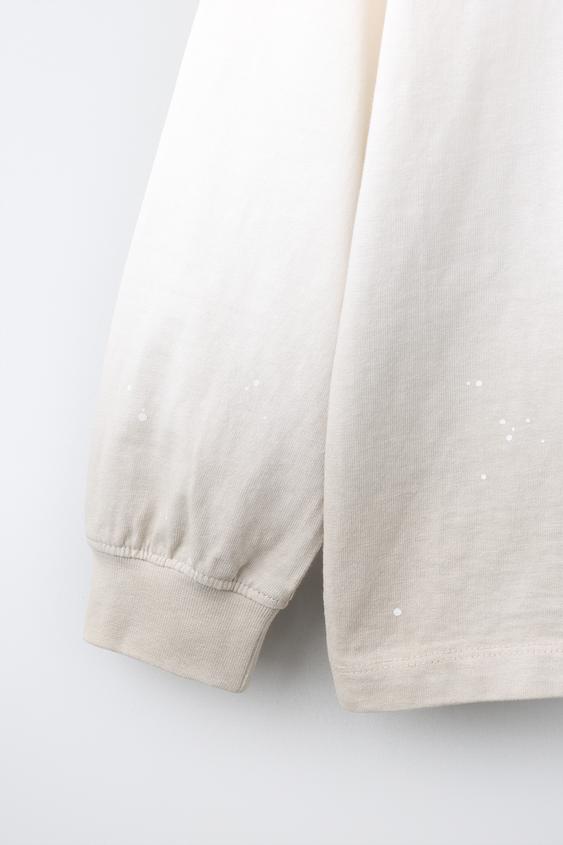 T-SHIRT TIE DYE INSCRIPTION - Blanc cassé | ZARA France