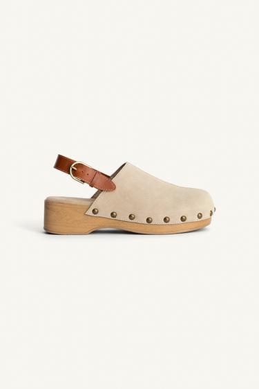 STUDDED LEATHER CLOGS LIMITED EDITION - Beige by Zara - Image 4