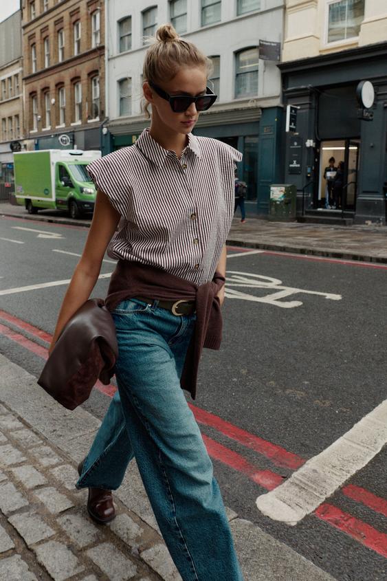 STRIPED PUFF SLEEVE SHIRT