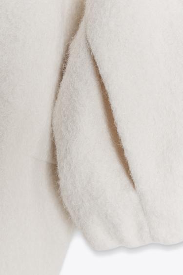 HIGH NECK BOUCLÉ JACKET - Ecru by Zara - Image 5