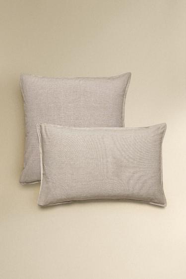 Zara REVERSIBLE STRIPED PILLOWCASE - Beige