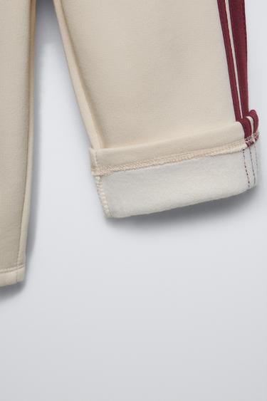 WIDE-LEG TROUSERS WITH SIDE STRIPES - Ecru by Zara - Image 3