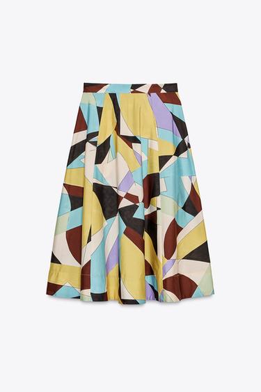 ZW COLLECTION PRINTED MIDI SKIRT - Multicoloured by Zara - Image 6