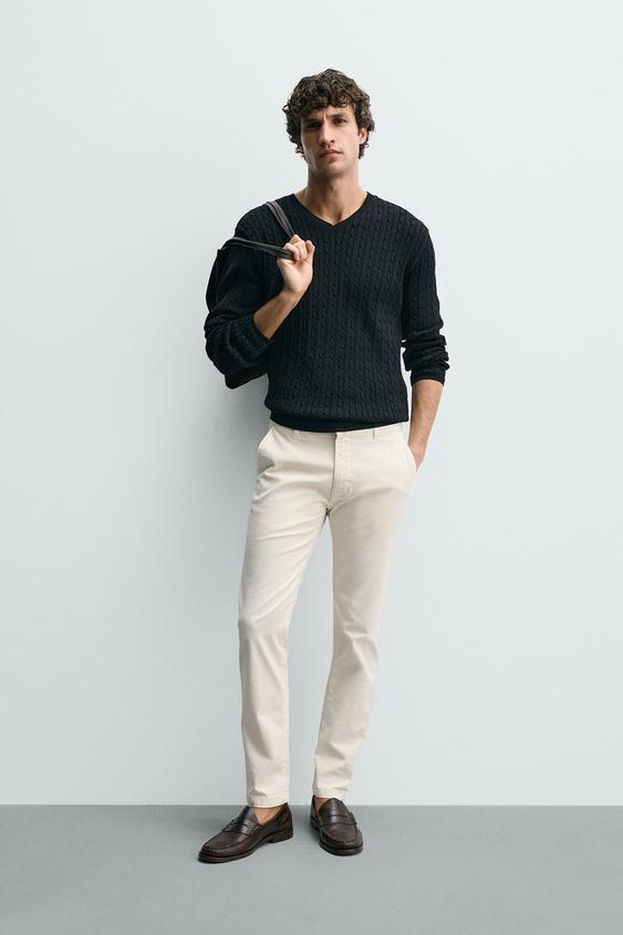 SKINNY FIT CHINOS - Ecru by Zara - Image 0