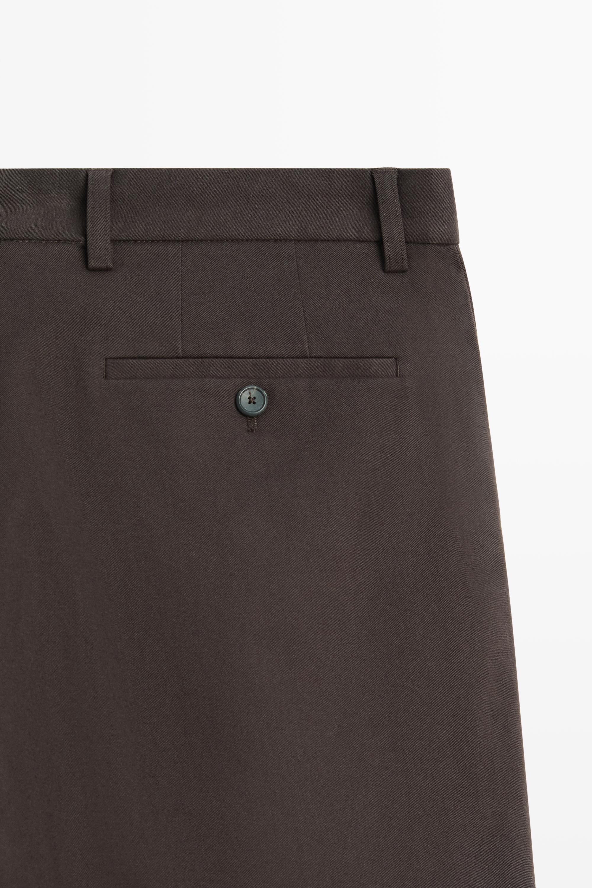 Cotton blend straight-leg pants