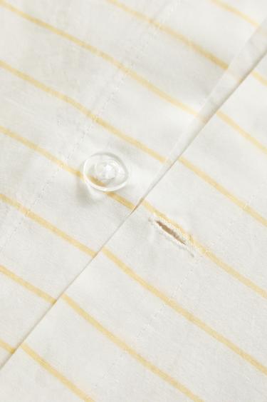 STRIPED WASHED COTTON DUVET COVER - Yellow by Zara