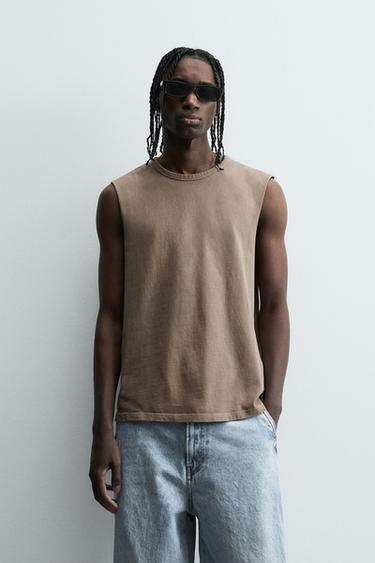 CAMISETA TANK RELAXED FIT - Marrom da Zara
