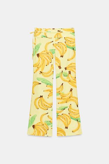 FRUIT-PRINT DRAWSTRING TROUSERS - yellow by Zara - Image 6