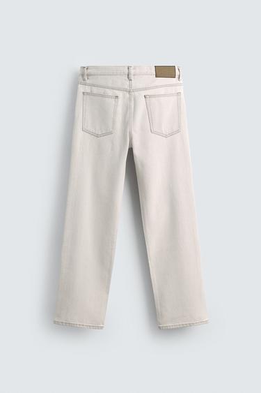 REGULAR STRAIGHT-LEG JEANS - Ecru by Zara - Image 7