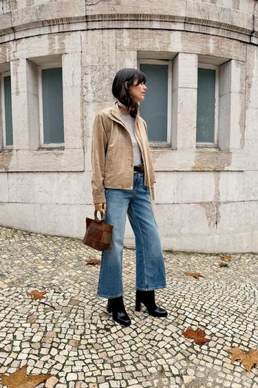 Z.10 HIGH-WAIST BELTED CULOTTES JEANS - Mid-blue by Zara