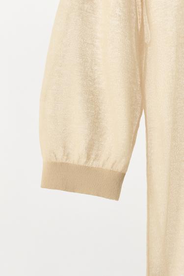 TOP EN MAILLE FINE - Écru de Zara - Image 6