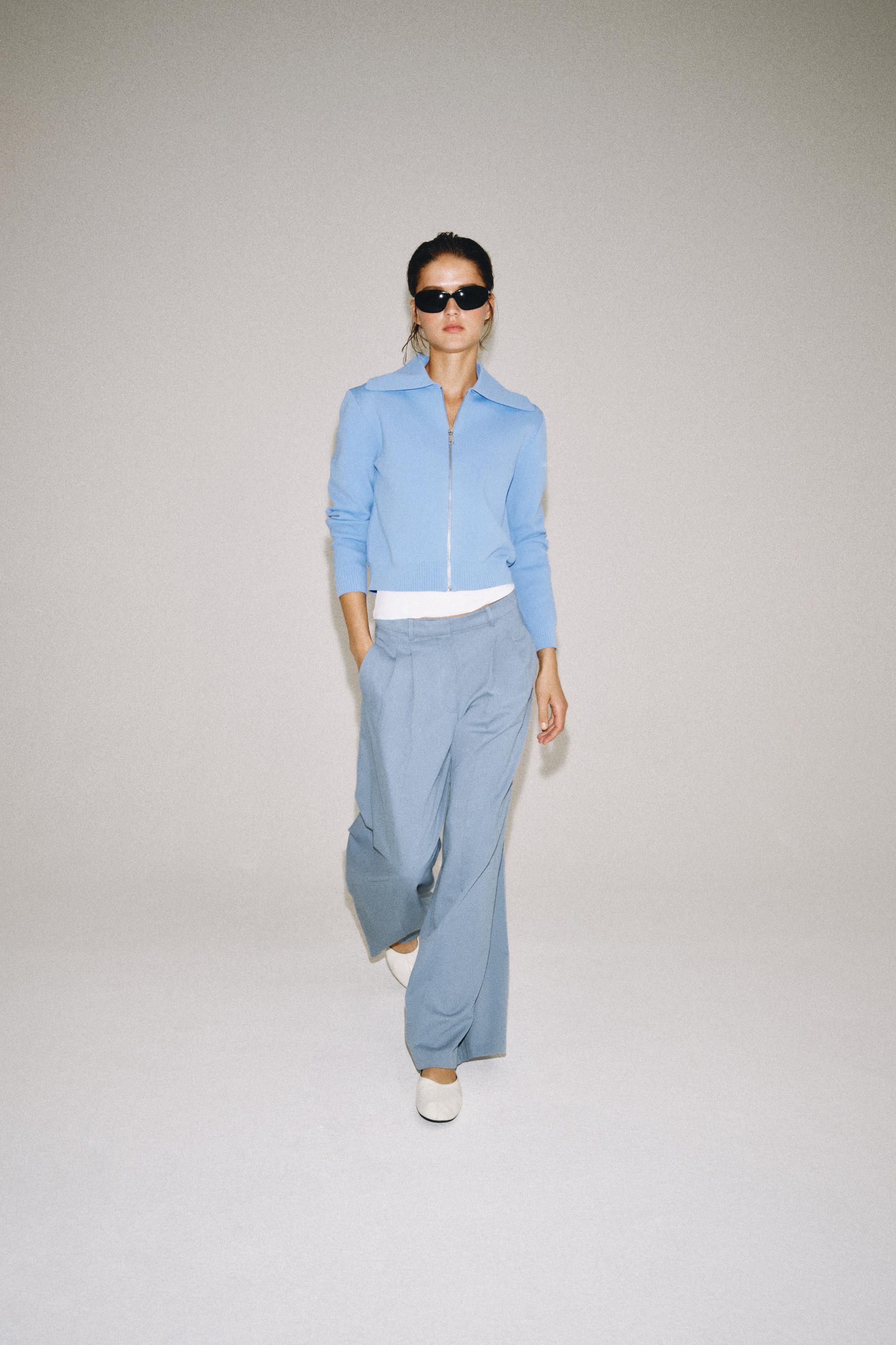 Wide-Leg Pleated Trousers Zw Collection