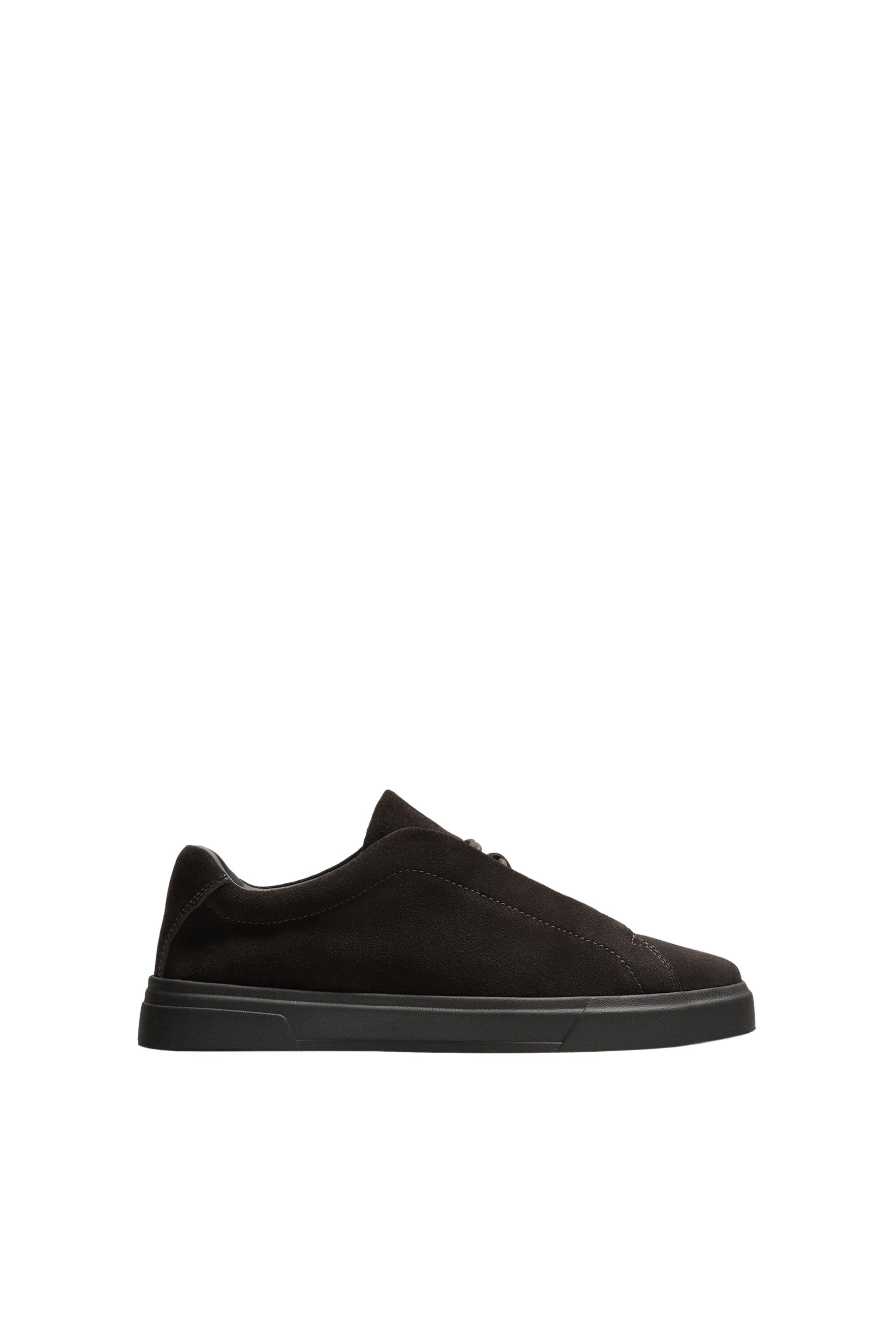 LEATHER SNEAKERS - Taupe Gray | ZARA United States
