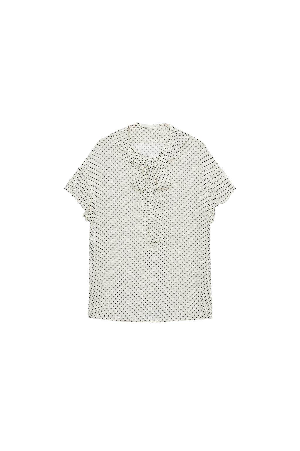 TIED POLKA DOT BLOUSE ZW COLLECTION - image 3