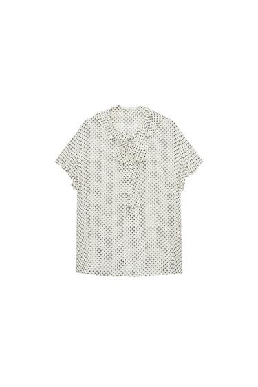 BLUSA LAZADAS LUNARES ZW COLLECTION - Blanco de Zara