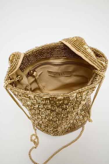 PETIT SAC SEAU À PAILLETTES - Doré de Zara - Image 4