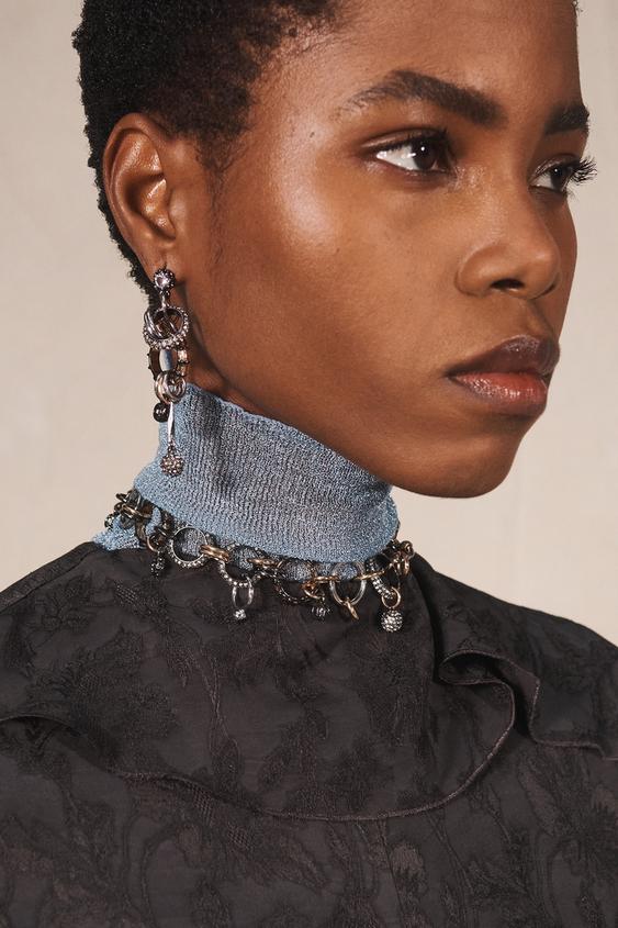 LIMITED EDITION MISMATCHED GEM EARRINGS - Gold / Silver by Zara - Image 0
