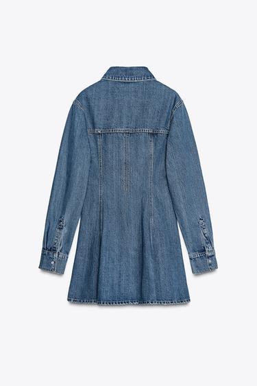 MINI-ROBE EN DENIM TRF - Bleu de Zara - Image 5