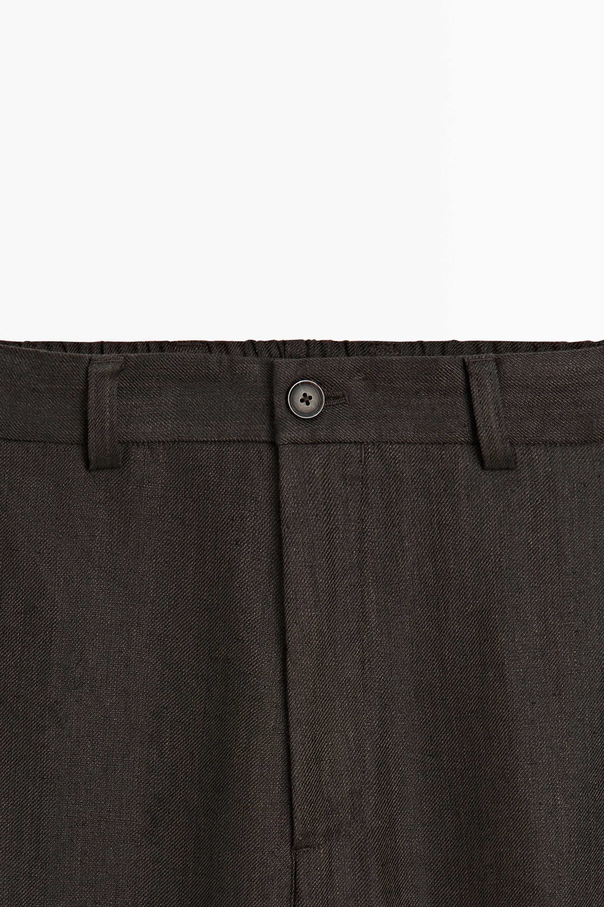 Pantalon 100 % lin à taille élastique