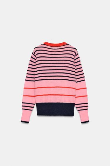 PULL EN MAILLE À RAYURES - Rayures de Zara - Image 4