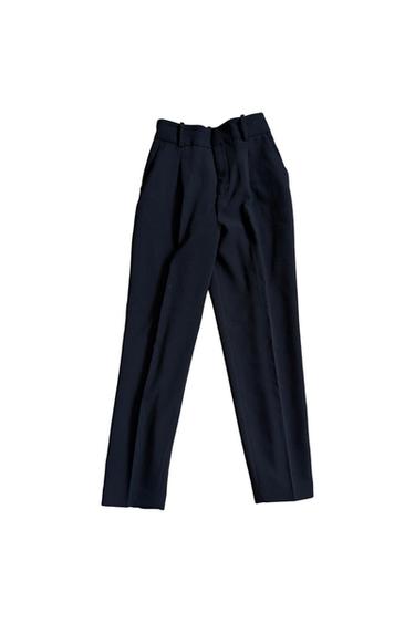 SMART TAILORED BLACK TROUSERS WITH POCKETS AND BELT LOOP