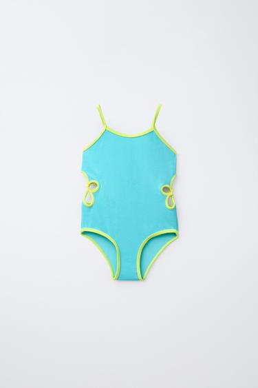 6-14 AÑOS/ BAÑADOR ESTRUCTURA CUT OUT - Turquesa de Zara