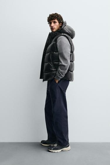 100% FEATHER DOWN PUFFER GILET - Black by Zara - Image 3