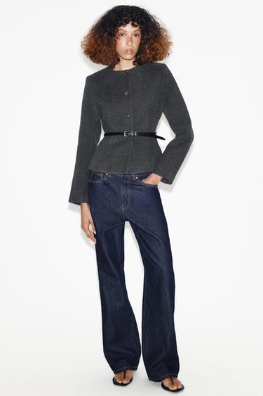 BELTED JACKET - Grey by Zara - Image 0