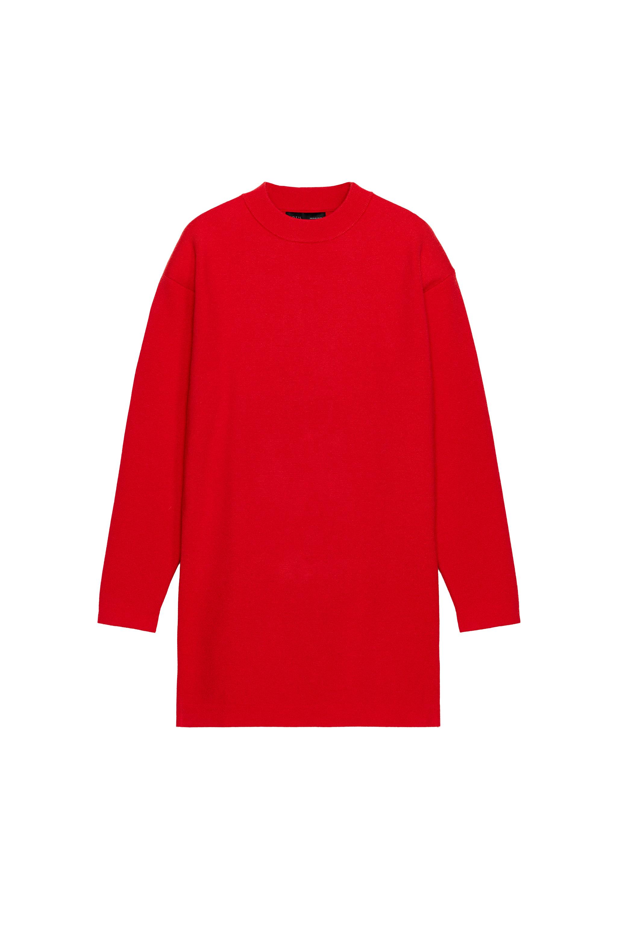 DROP SHOULDER KNIT DRESS - Red | ZARA United States DROP SHOULDER KNIT DRESS - Red | ZARA United States