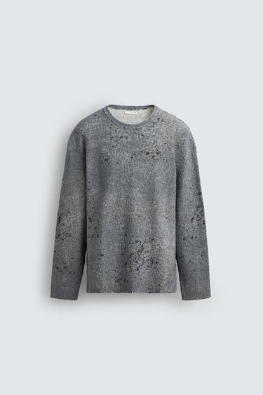 JERSEY RELAXED FIT SALPICADURAS - Azul claro de Zara