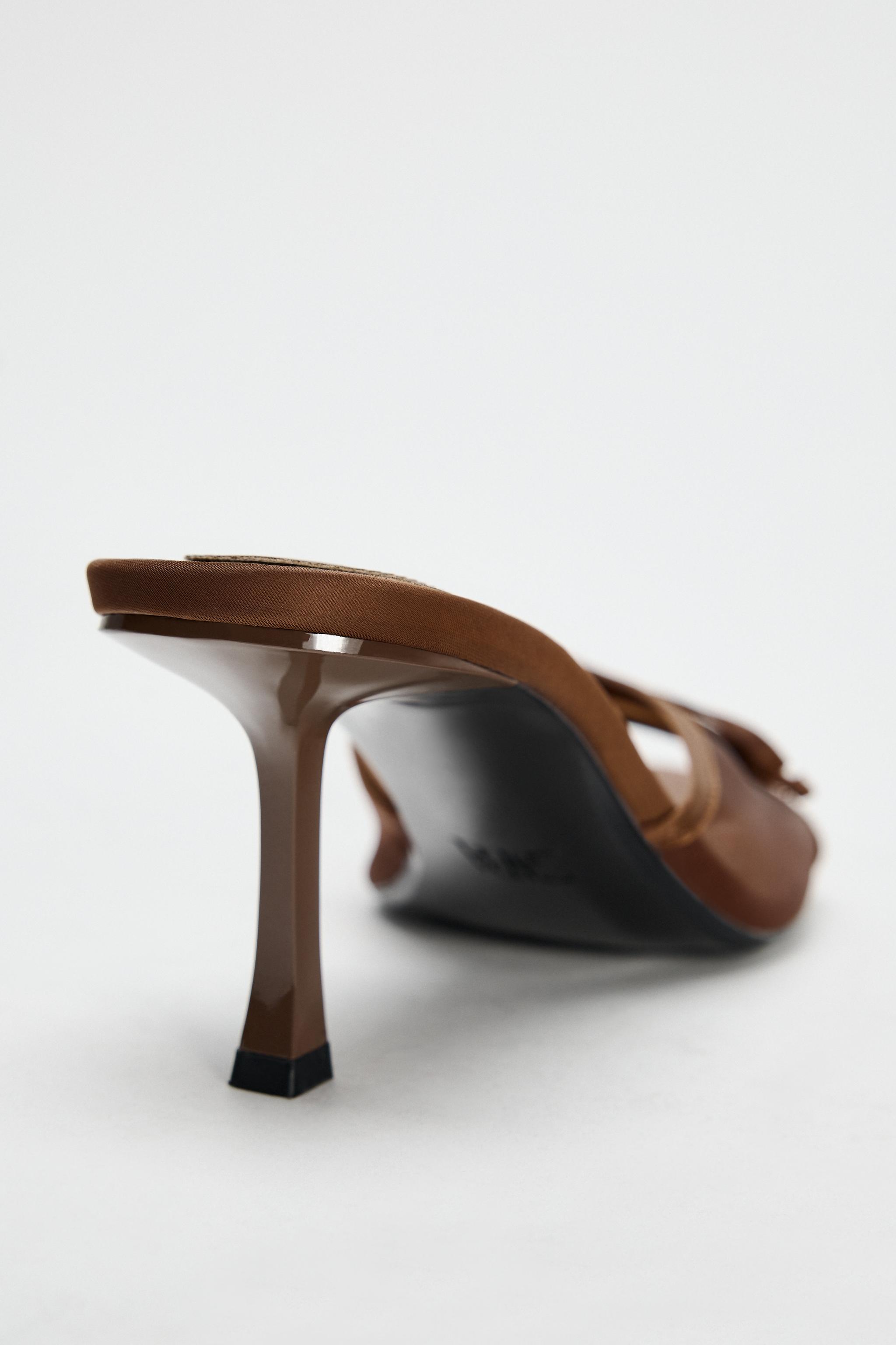 MESH BOW SANDALS - Brown | ZARA United States MESH BOW SANDALS - Brown | ZARA United States