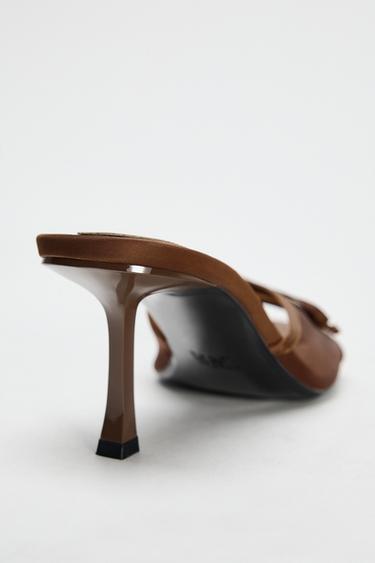 SANDALES EN MESH À LACET - Marron de Zara - Image 5