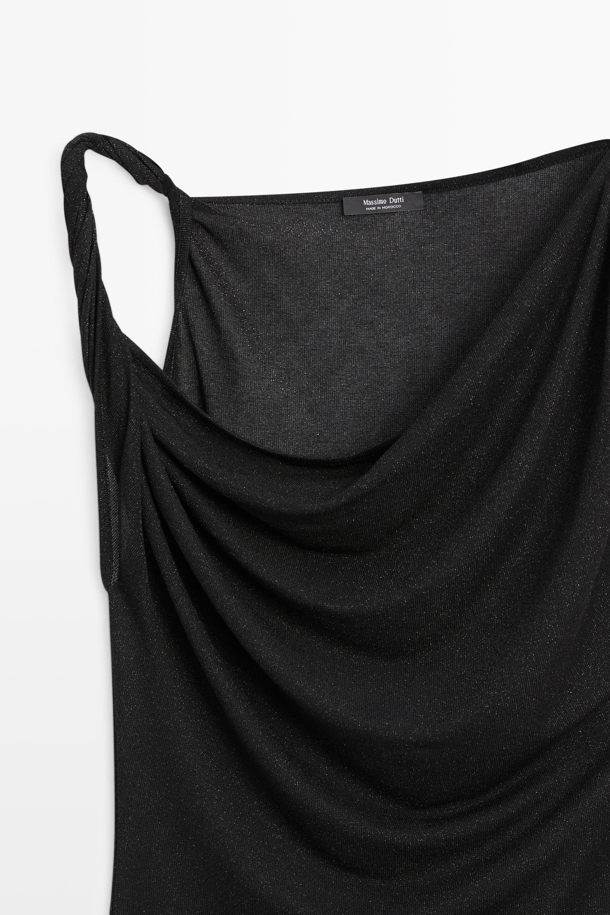 Shimmery draped top with knot detail