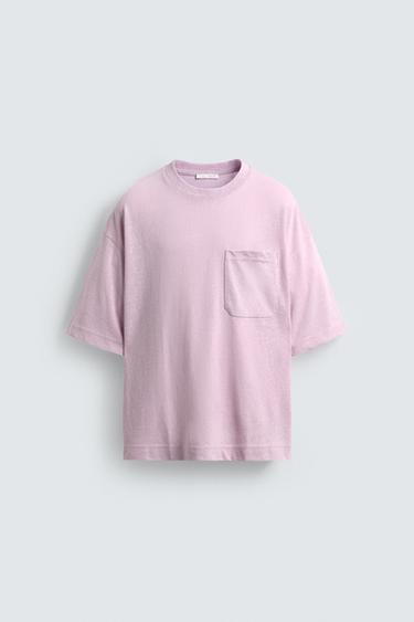 RELAXED FIT POCKET T-SHIRT - Lilac by Zara