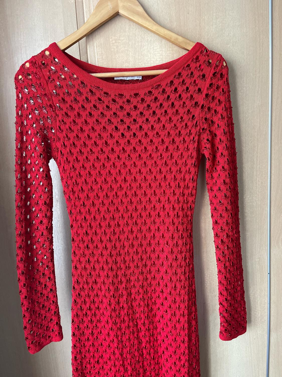 LONG OPEN KNIT DRESS - Image 4