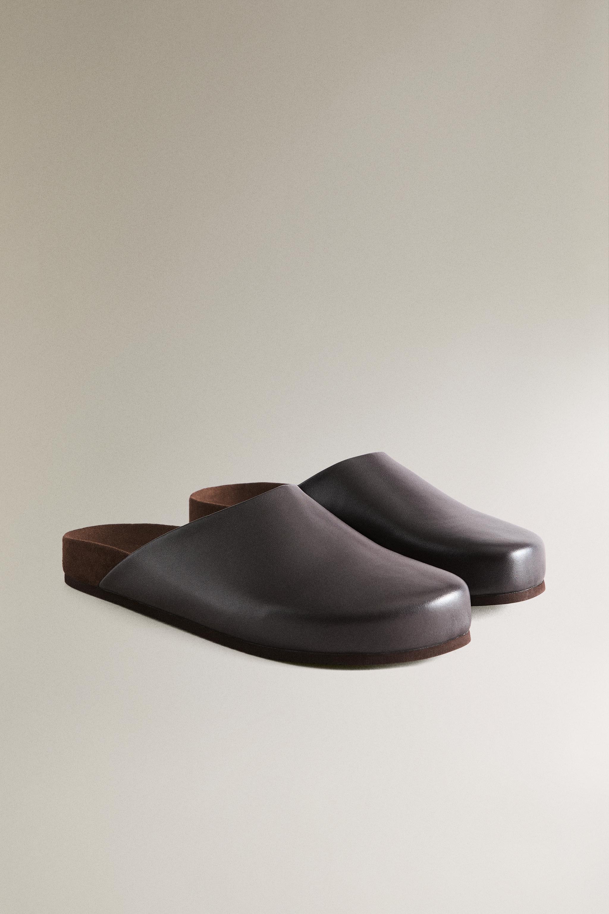MINIMAL LEATHER CLOGS - Burgundy Red | ZARA United States