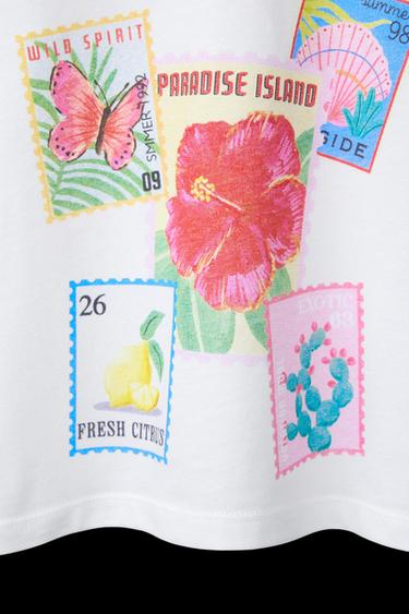 PRINTED T-SHIRT WITH BOWS - White by Zara
