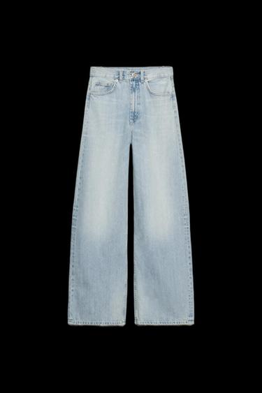 JEANS TRF EXTRA WIDE LEG TIRO ALTO - Azul agua de Zara