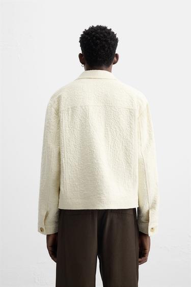 JACQUARD TEXTURED JACKET - Ecru by Zara - Image 2