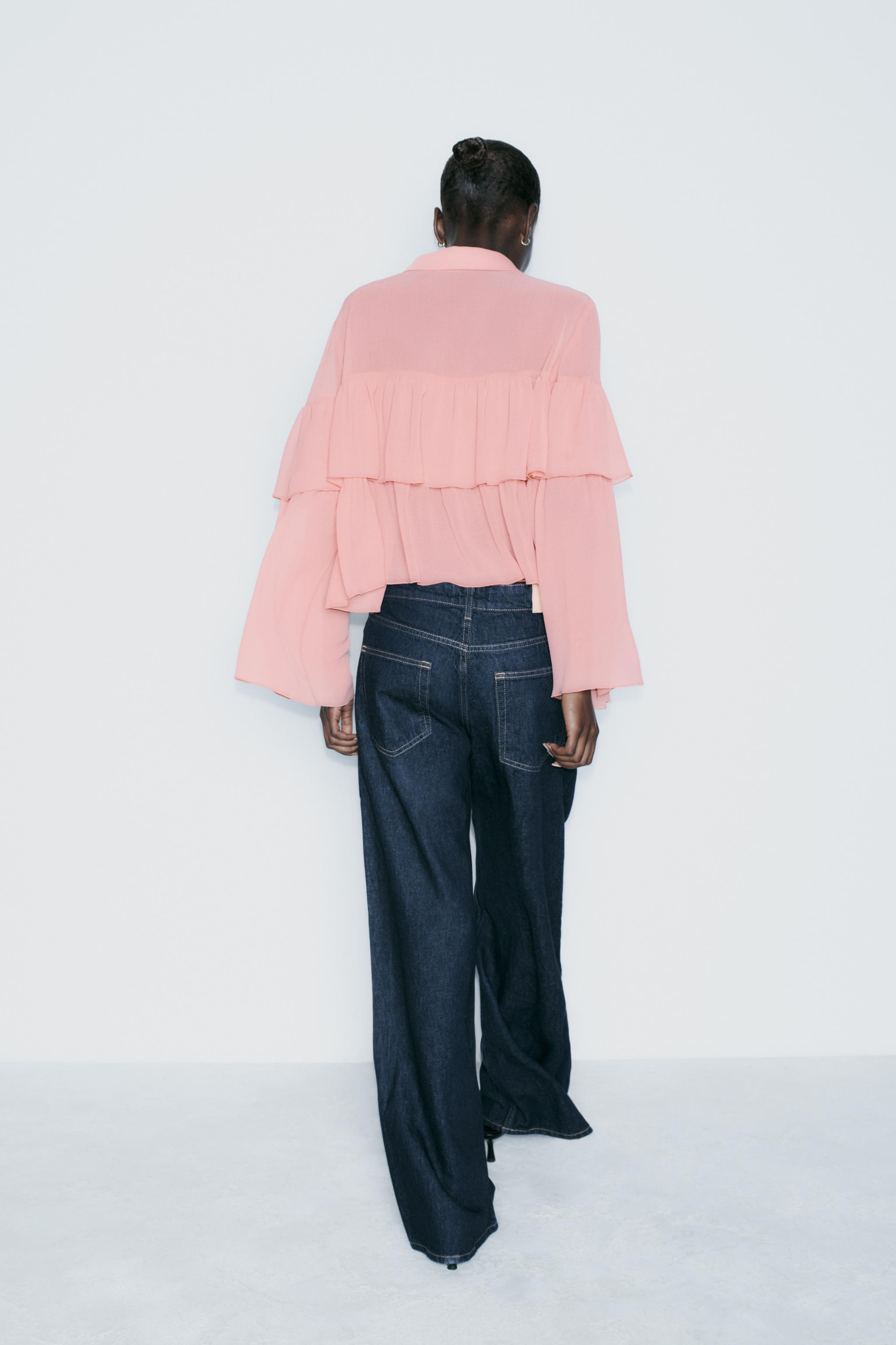 RUFFLED BLOUSE - MARSALA | ZARA United States