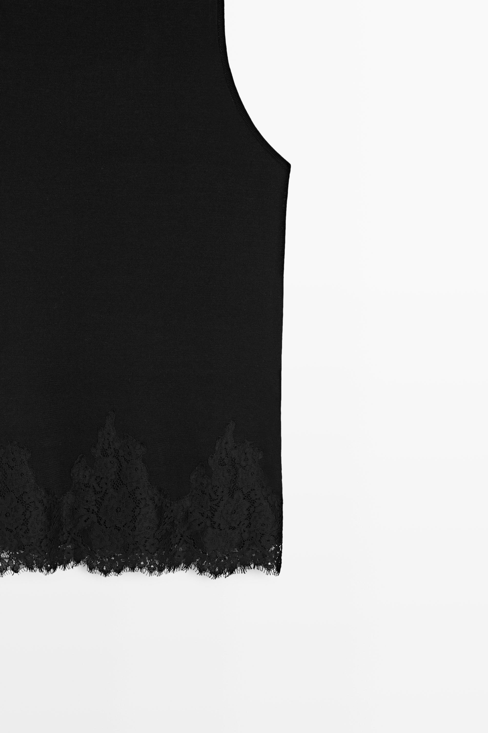 Lace detail halter top