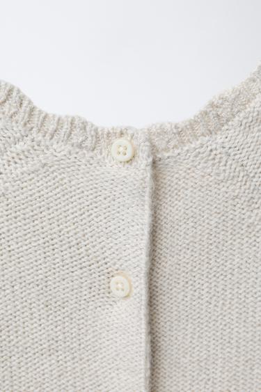 COMBINAISON EN MAILLE À FLEURS BRODÉES - Beige clair de Zara - Image 3