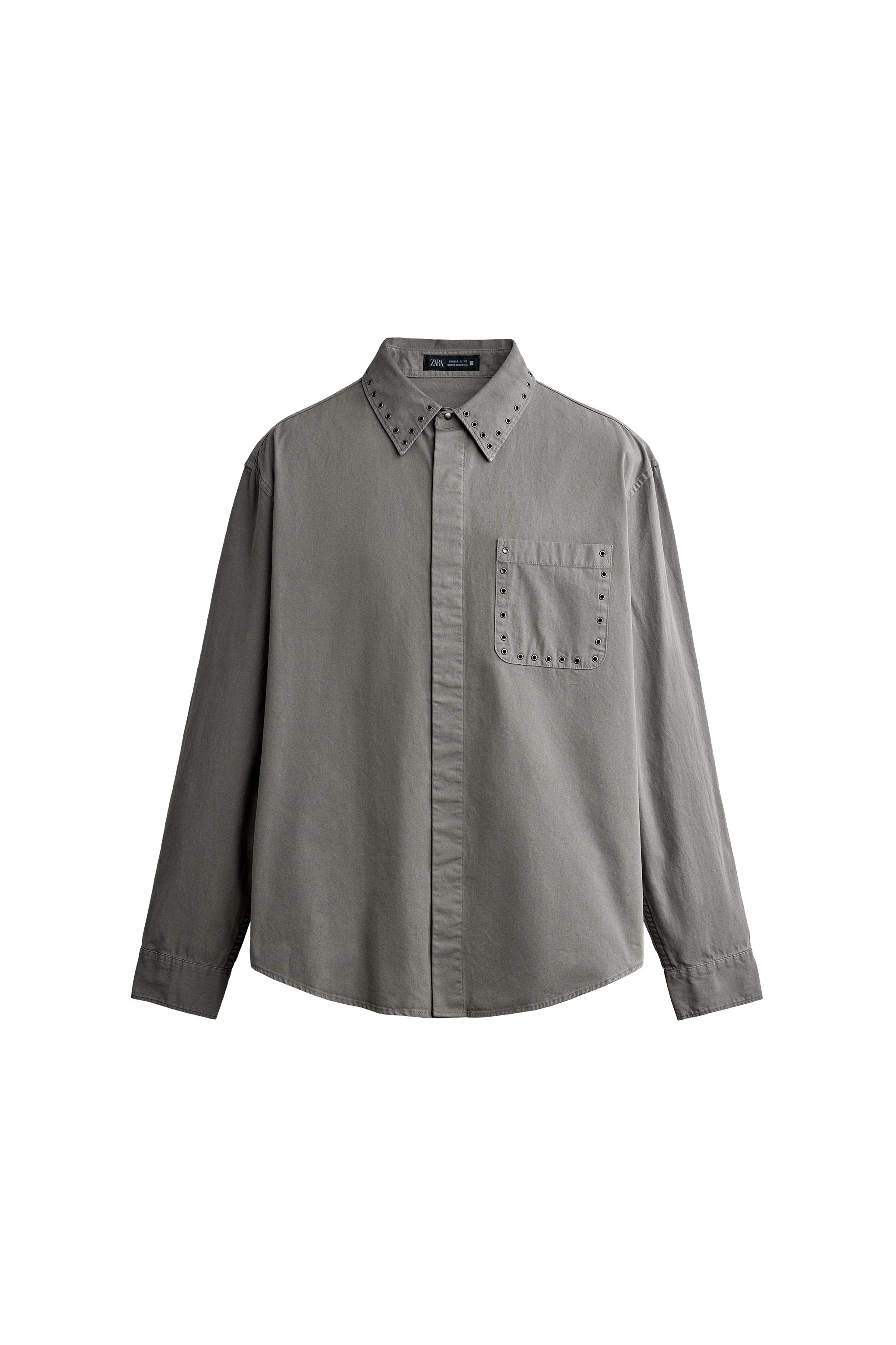 CAMISA RELAXED FIT OJALES METÁLICOS