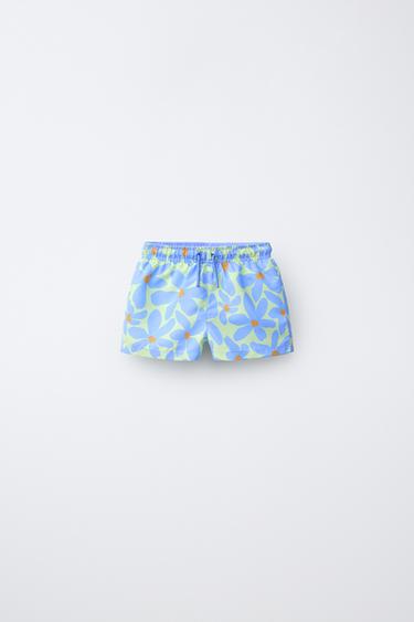 2-6 JAHRE/ BADESHORTS MIT BLUMENMUSTER - Blau von Zara - Bild 0