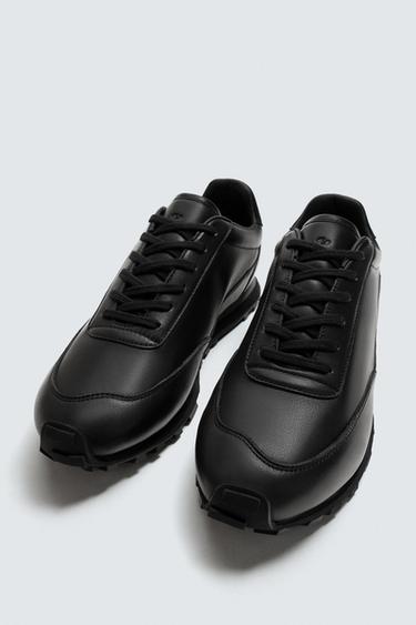 CASUAL LEATHER TRAINERS - Black by Zara - Image 5