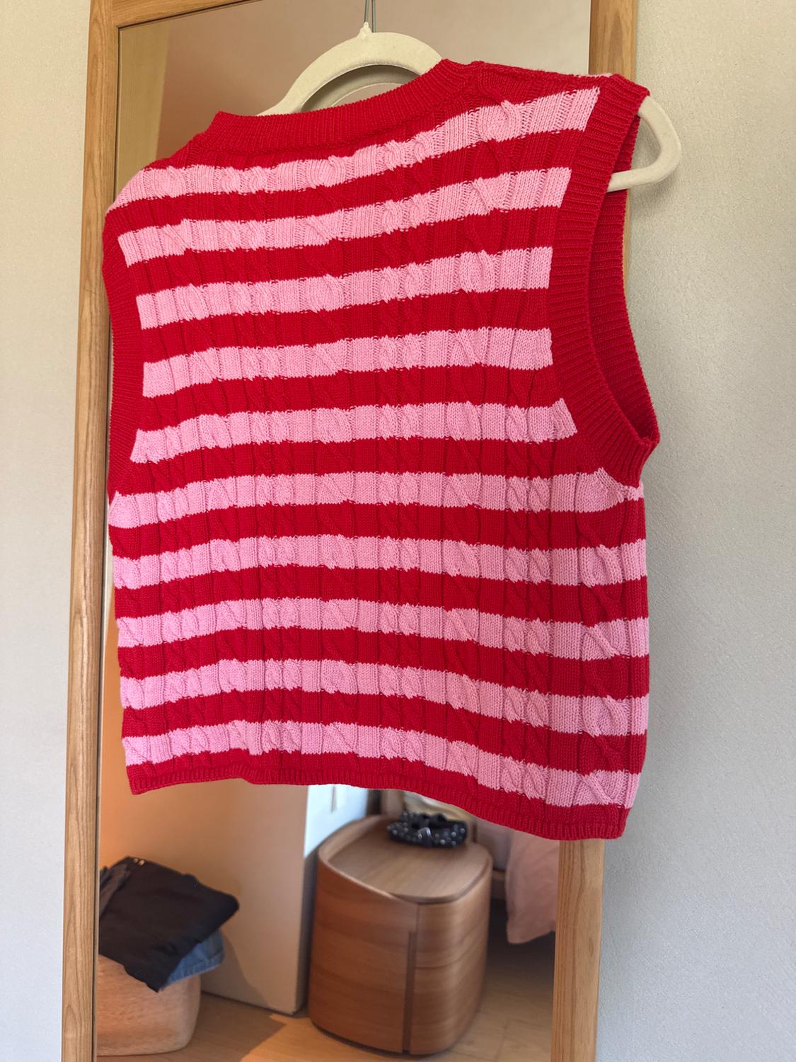 STRIPED CABLE-KNIT TOP - Image 2