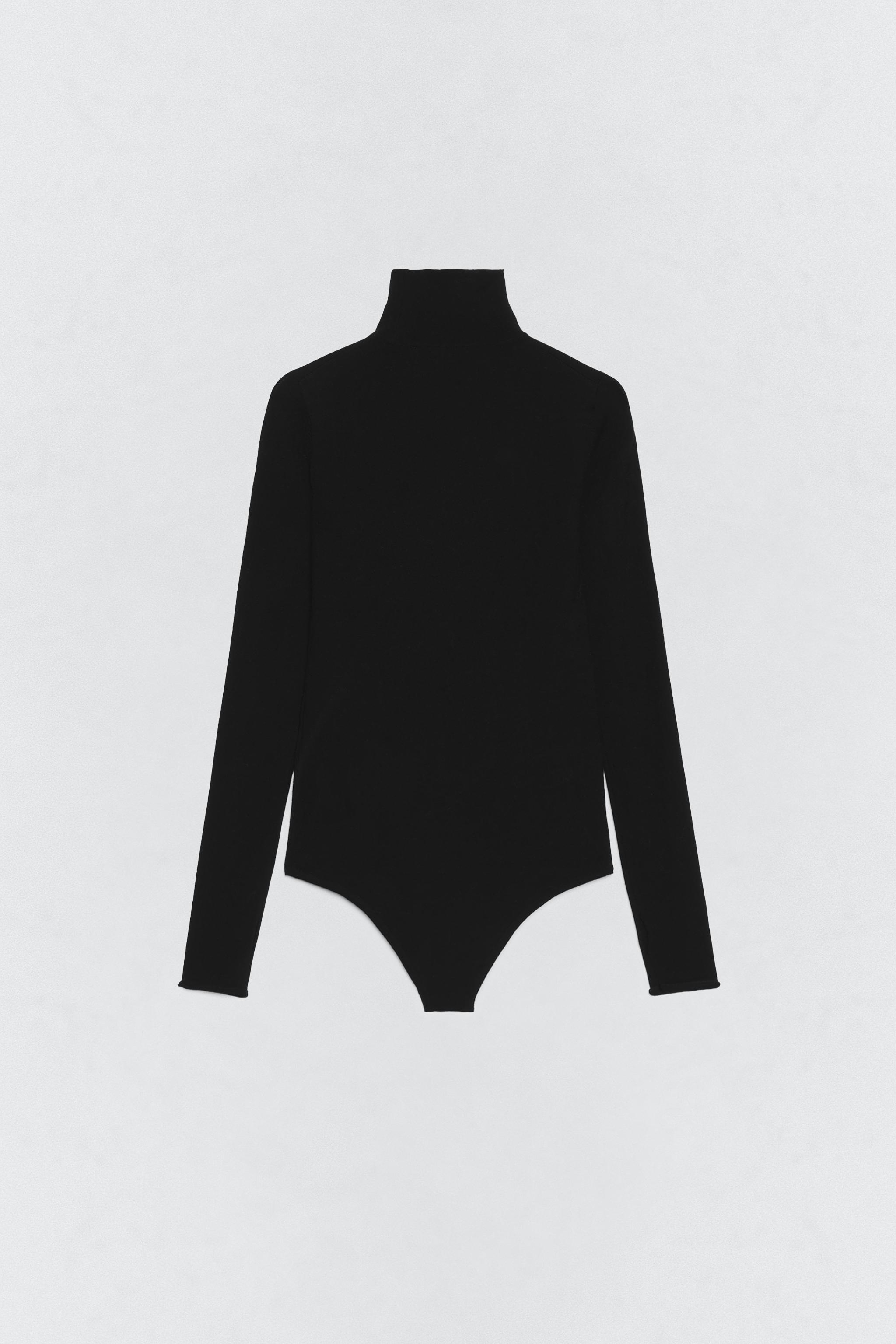 ウールブレンドハイネックボディスーツ SOSHIOTSUKI X ZARA - ブラック