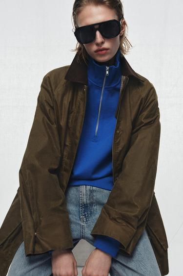 VESTE CIRÉE COL VELOURS CÔTELÉ ZW COLLECTION - Vert olive de Zara - Image 7