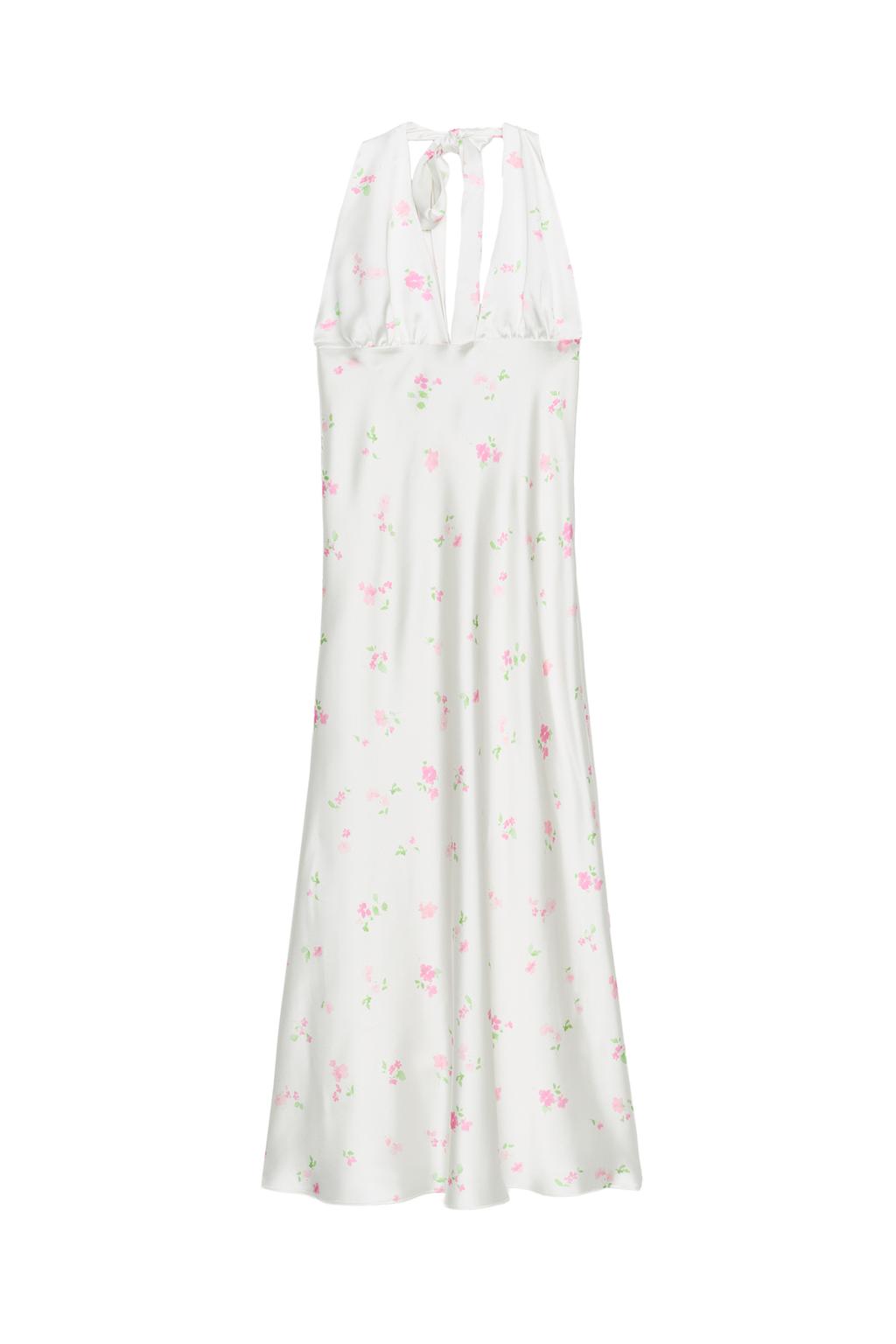 FLORAL SATIN EFFECT MIDI DRESS - image 3
