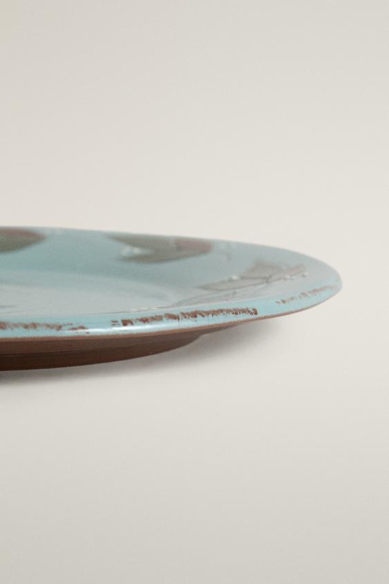 ASSIETTE PLATE FAÏENCE FEUILLES - Gris bleu de Zara - Image 3